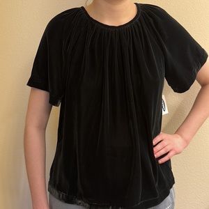 NEW - Black Velvet Blouse - Old Navy